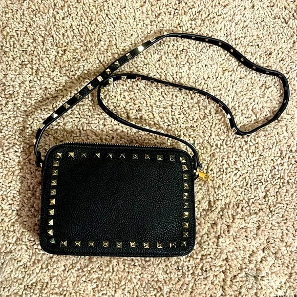 Black Faux leather studded crossbody purse - Picture 1 of 5